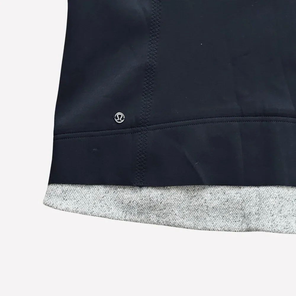 Lululemon Womens Jacket Size 4 Black Gray Var-City Bomber Baseball Stitching‎